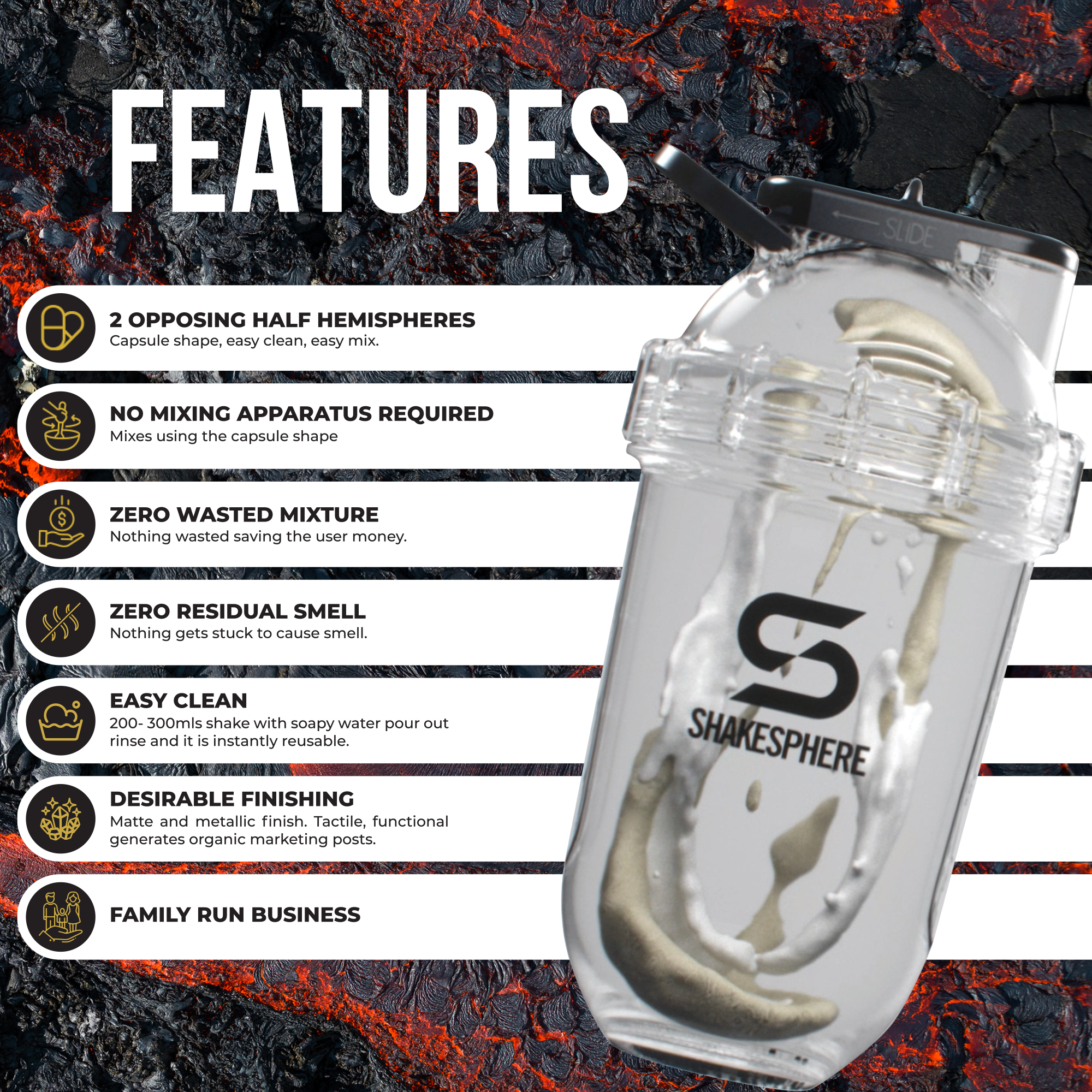 Protein shaker bottle 700mls