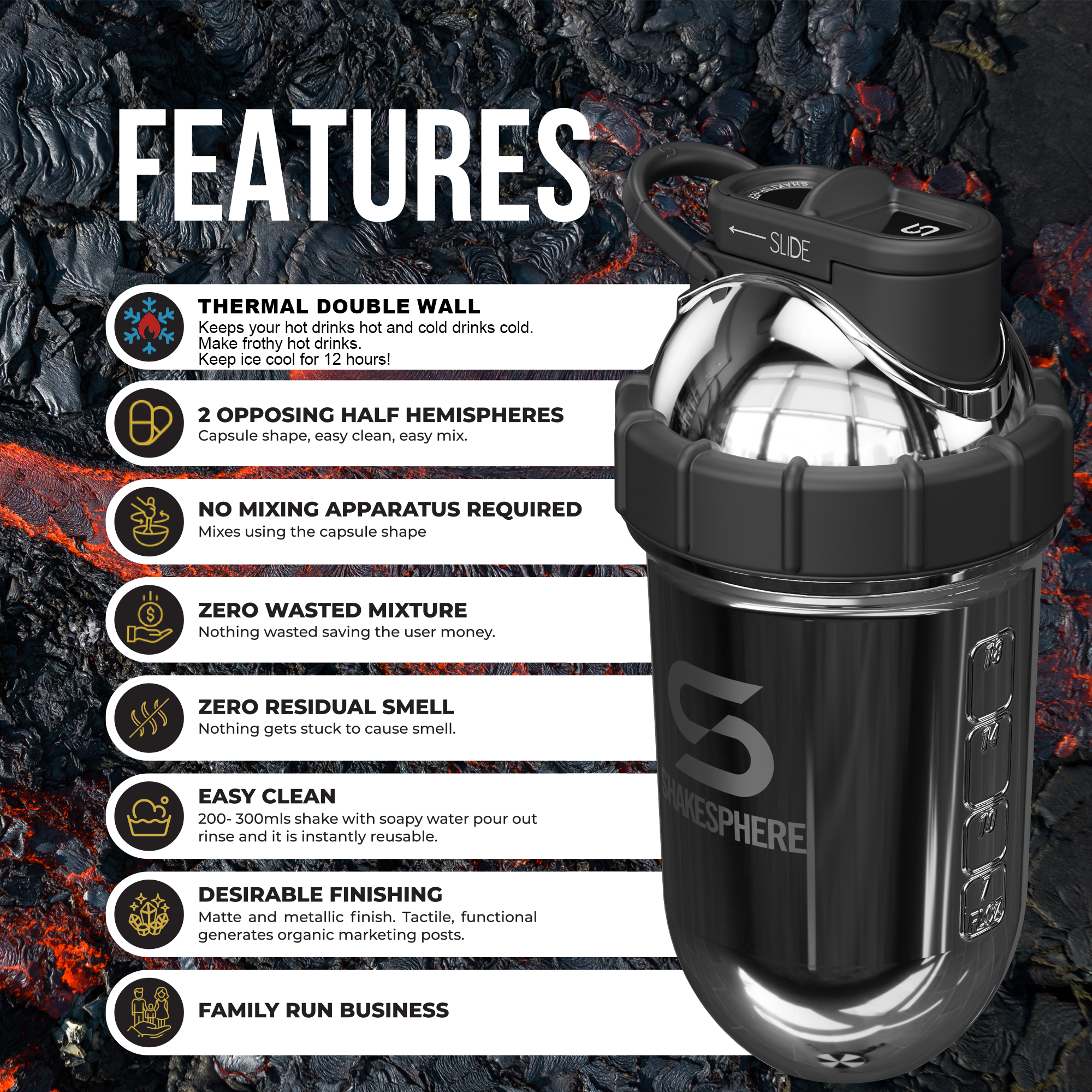 Protein shaker bottle 700mls