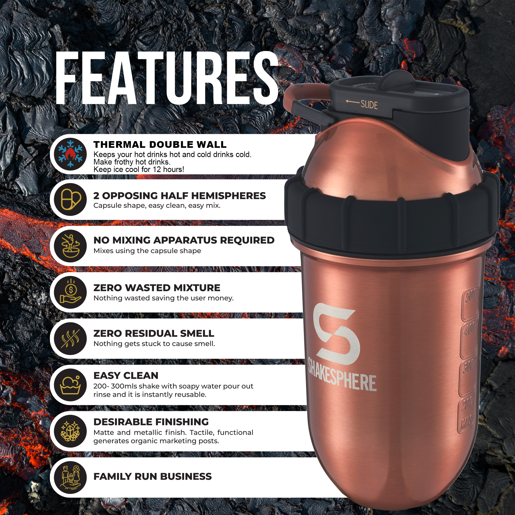 Protein shaker bottle 700mls