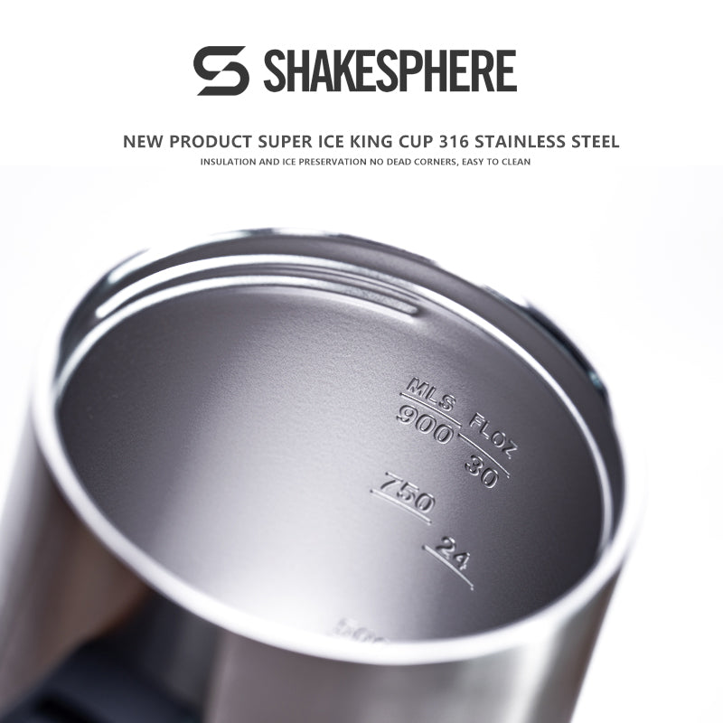 ShakeSphere® Go To Cup – 1000ml Double-Wall Thermal Storage Cup - Mirror Silver