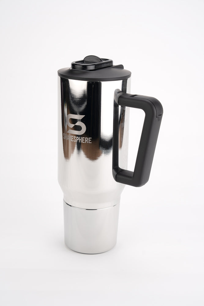 ShakeSphere® Go To Cup – 1000ml Double-Wall Thermal Storage Cup - Mirror Silver