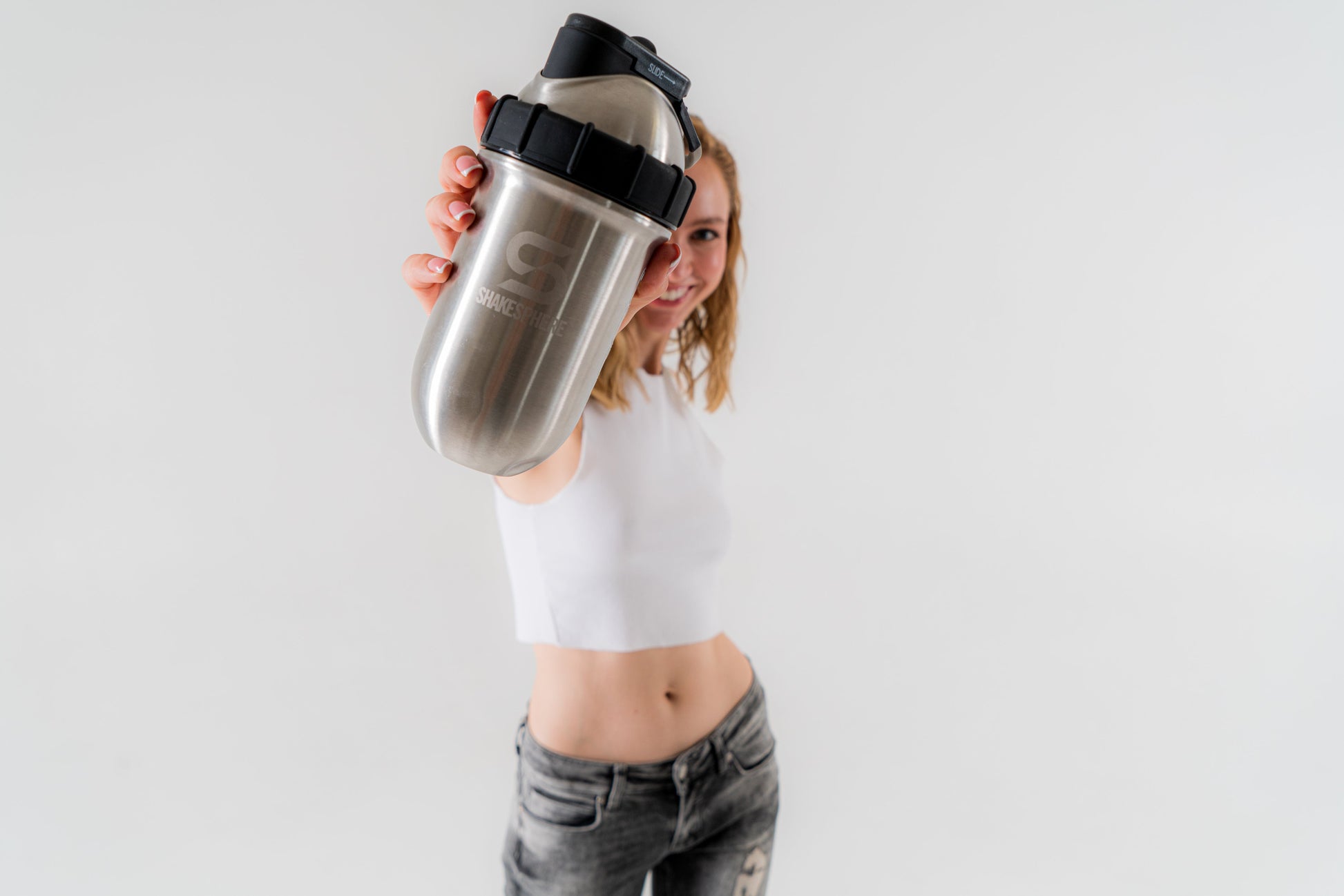 Protein shaker bottle 700mls "Tumbler" Double Wall Steel Original　- 販売準備中 -