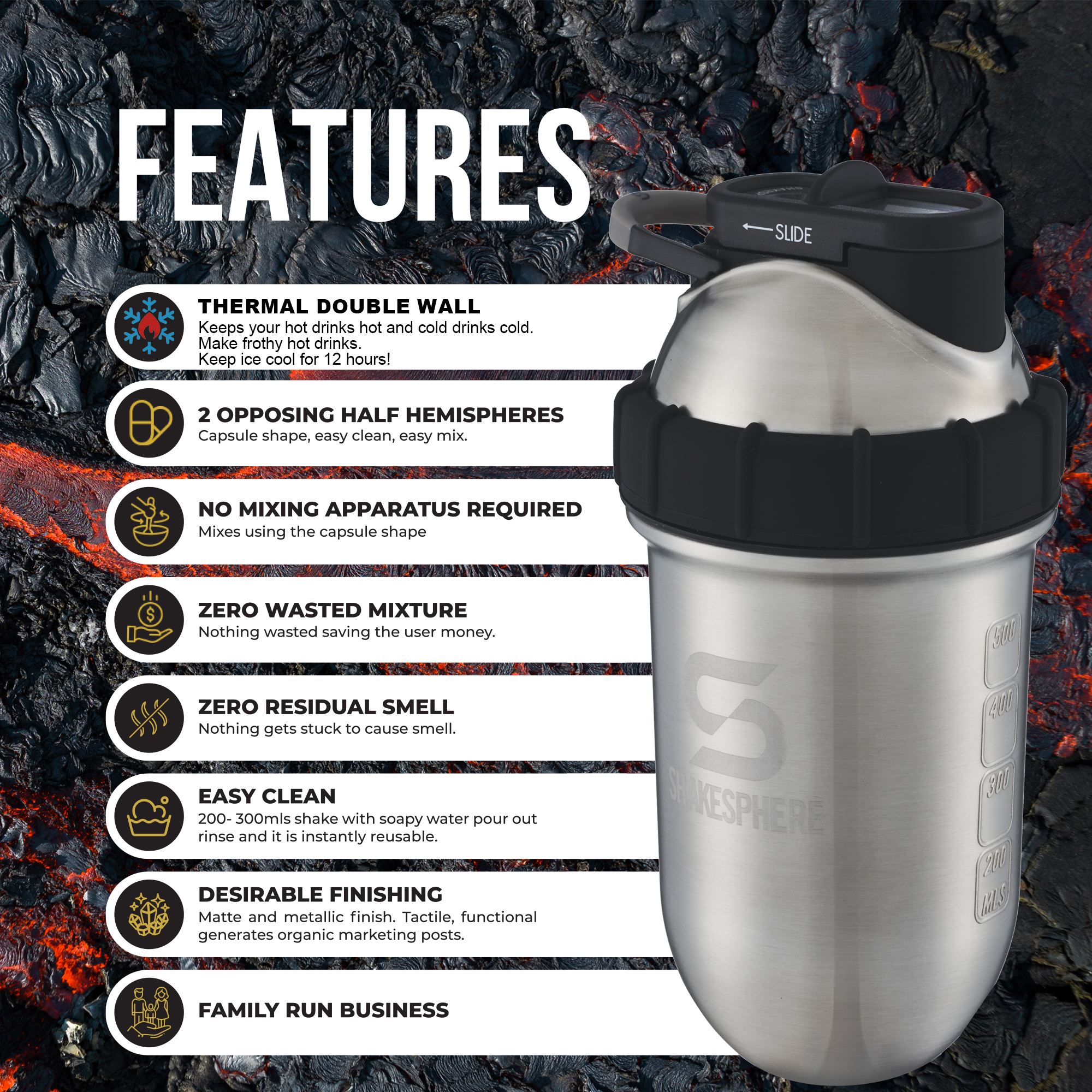 Protein shaker bottle 700mls 