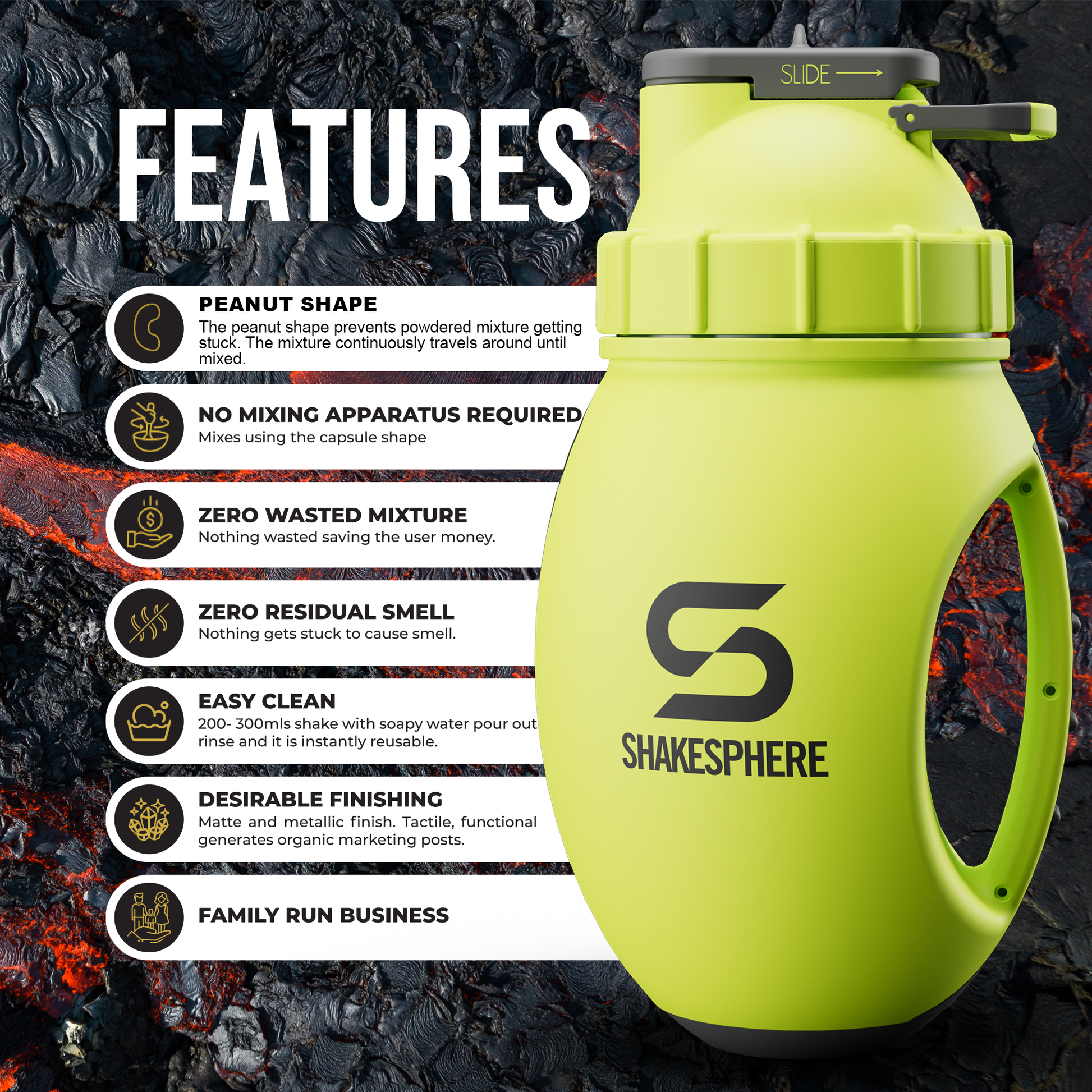 ShakeSphere Mixer Jug 1.3l Fluorescent Yellow　- 販売準備中 -