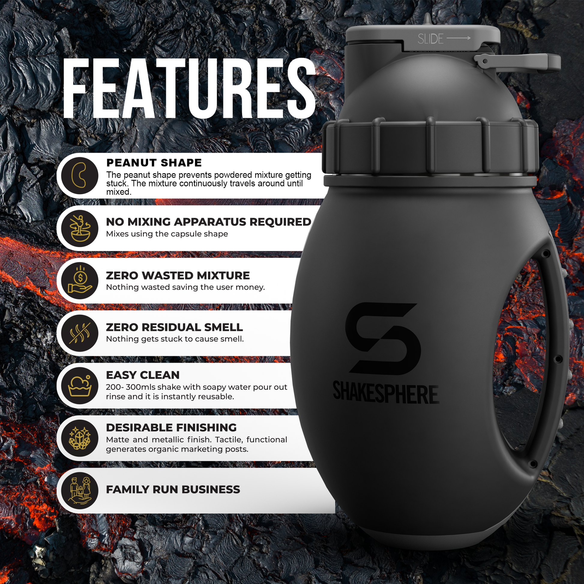 ShakeSphere Mixer Jug 1.3l Matte Black　- 販売準備中 -