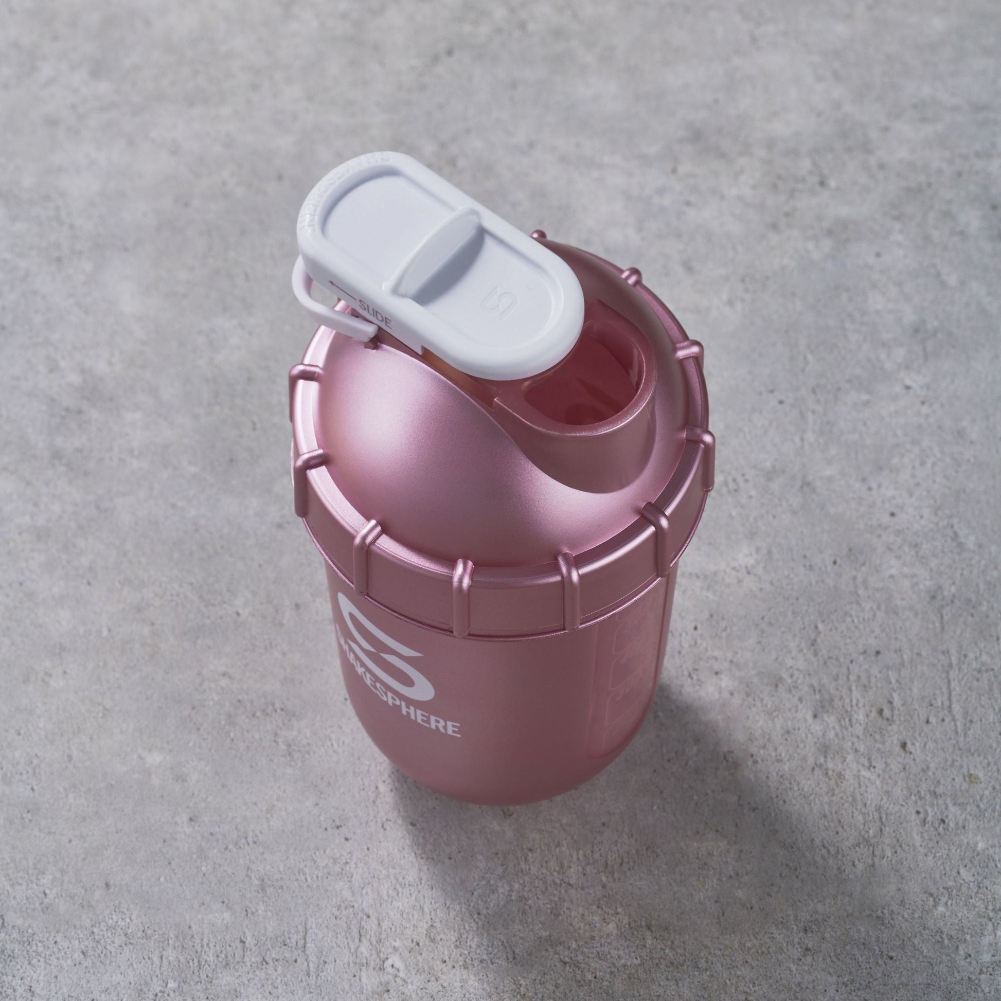 Protein shaker bottle 700mls "Tumbler View" Rose Gold/White Logo/Clear Window　- 販売準備中 -
