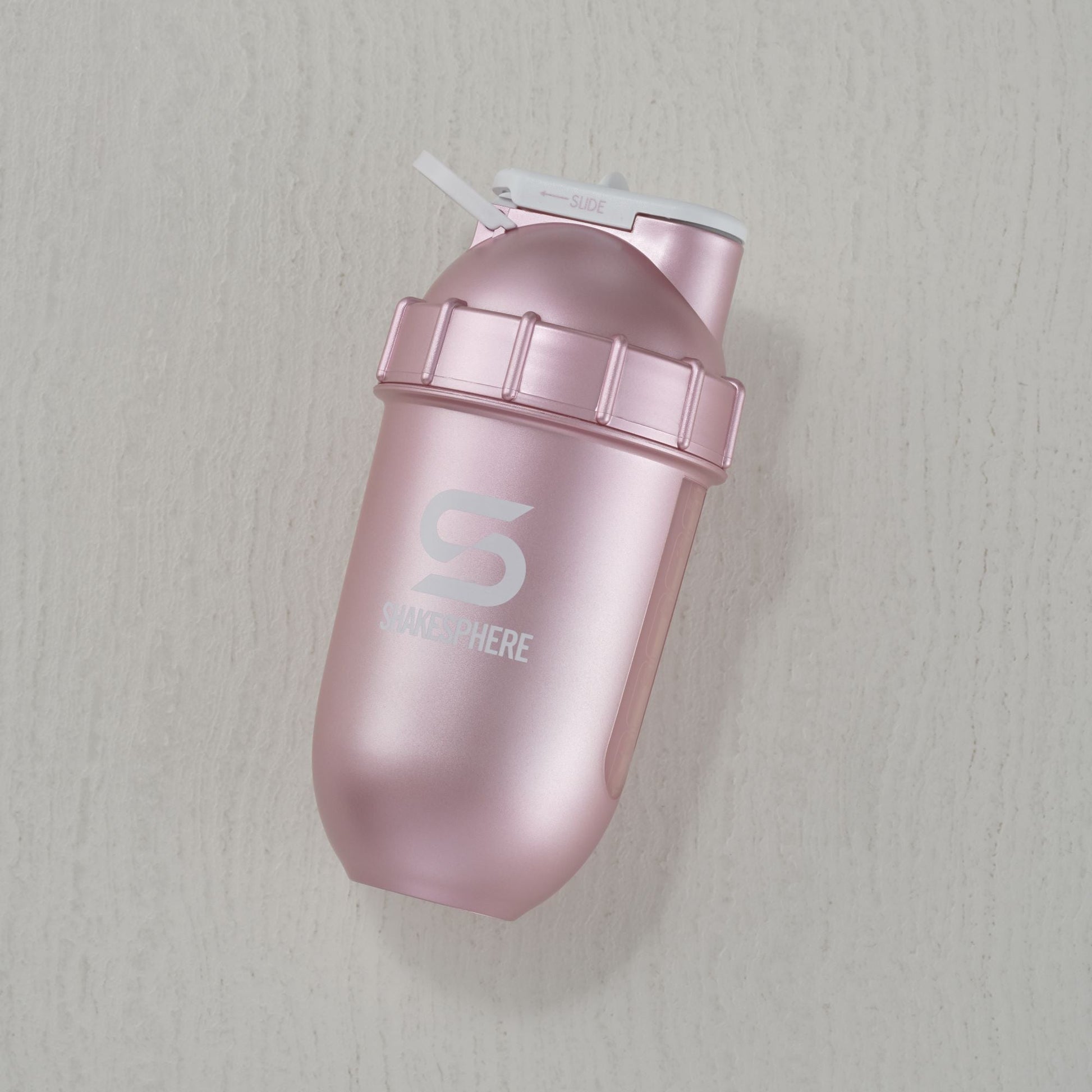 Protein shaker bottle 700mls "Tumbler View" Rose Gold/White Logo/Clear Window　- 販売準備中 -
