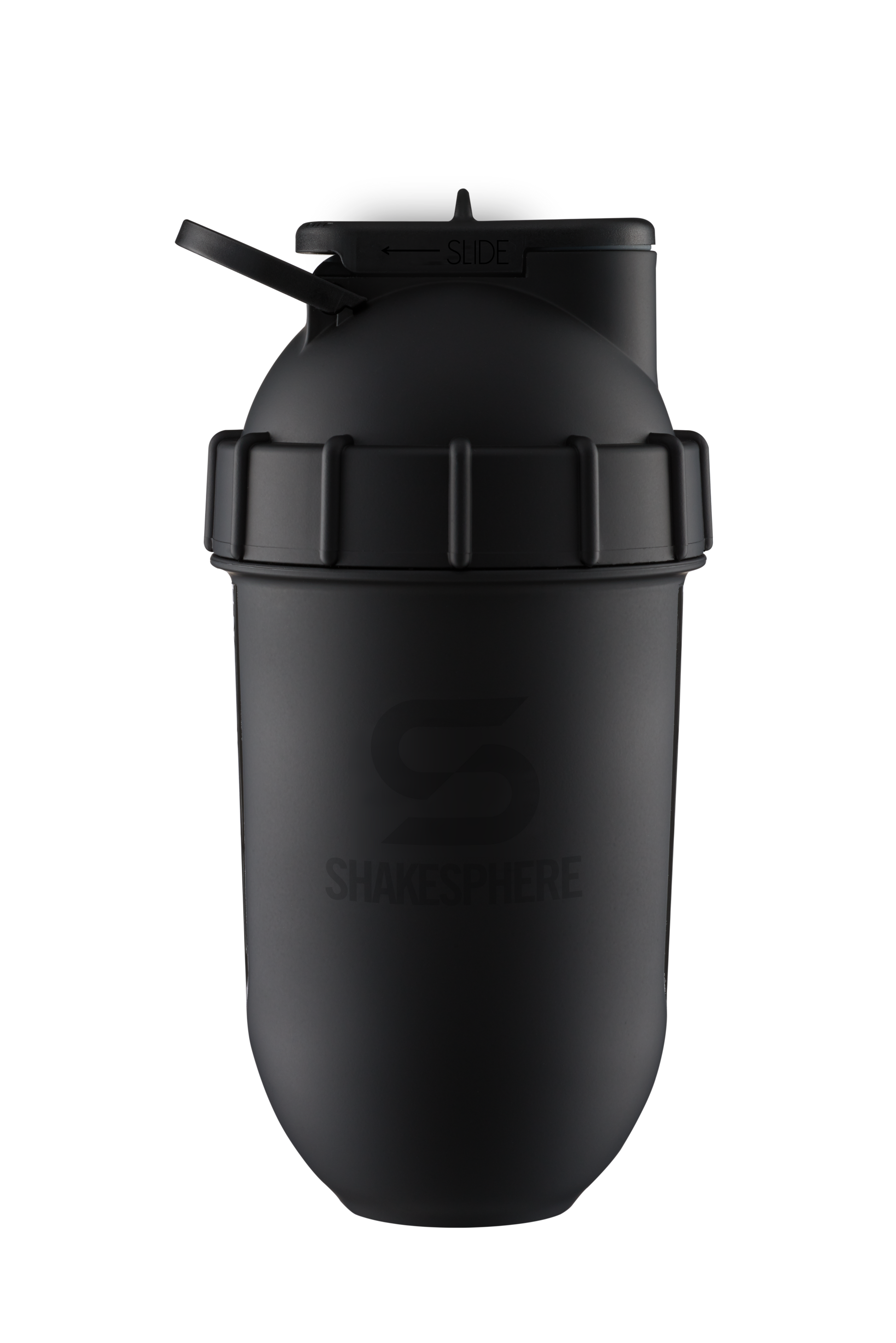 Protein shaker bottle 700mls "Tumbler View" Matte Black/Black Window　- 販売準備中 -