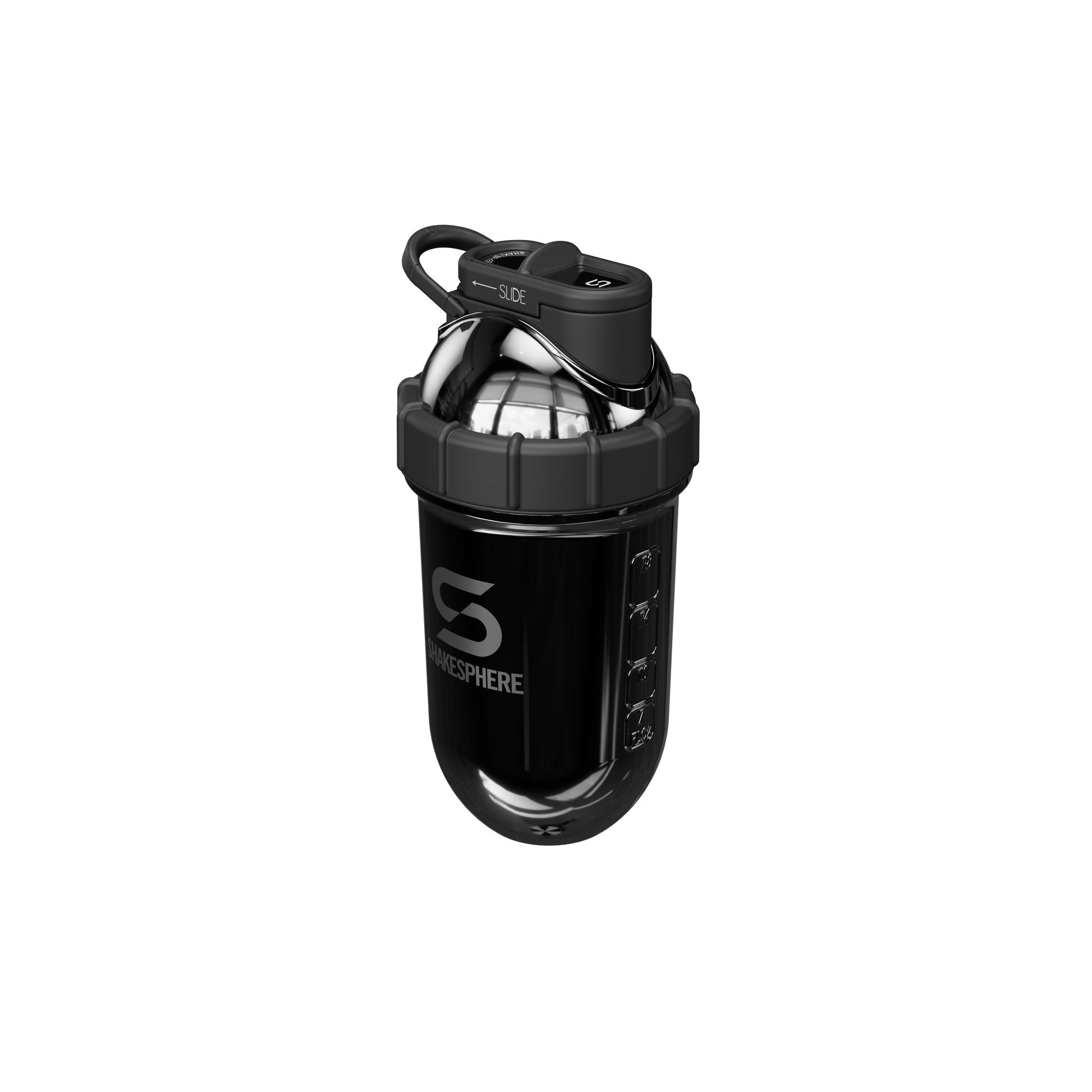 Protein shaker bottle 700mls "Tumbler" Double Wall Steel Mirrored Black - 販売準備中 -