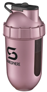 Protein shaker bottle 700mls "Tumbler View" Rose Gold/Black Logo/Black Window　- 販売準備中 -