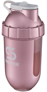 Protein shaker bottle 700mls "Tumbler View" Rose Gold/White Logo/Clear Window　- 販売準備中 -