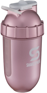 Protein shaker bottle 700mls "Tumbler View" Rose Gold/White Logo/Clear Window　- 販売準備中 -