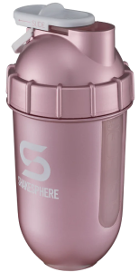 Protein shaker bottle 700mls "Tumbler View" Rose Gold/White Logo/Clear Window　- 販売準備中 -