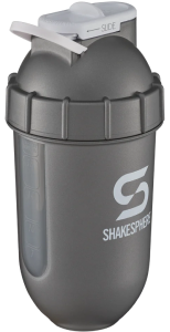 Protein shaker bottle 700mls "Tumbler View" Gun Metal/White Logo/Clear Window　- 販売準備中 -