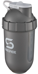 Protein shaker bottle 700mls "Tumbler View" Gun Metal/White Logo/Clear Window　- 販売準備中 -