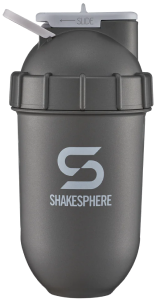 Protein shaker bottle 700mls "Tumbler View" Gun Metal/White Logo/Clear Window　- 販売準備中 -